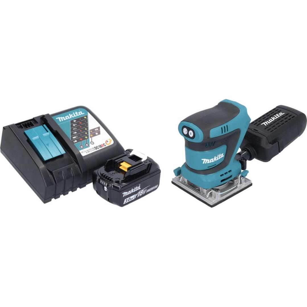 Thumbnail - Makita, Schleifmaschine + Poliermaschine, DBO 484 RF1 Akku Schwingschleifer 18 V 112 x 102 mm + 1x Akku 3,0 Ah + Ladeger...