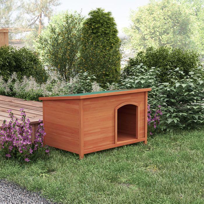 Actual product image Swisshandel24 Dog kennel Wooden dog kennel Dog kennel XXL, 100cmx65.5cmx68cm, brown + green (Dog house)