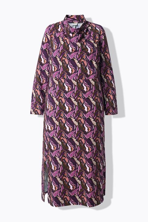 Produktbild Ulla Popken Sweatkleid, Wasserfall-Ausschnitt, Langarm (60)