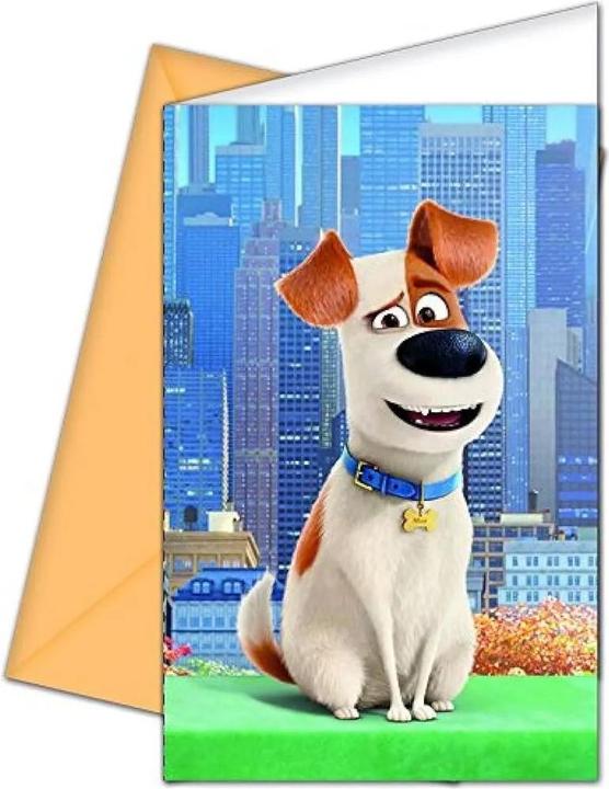 Actual product image The Secret Life Of Pets Max Invitations (Pack of 6) (6 pcs.)