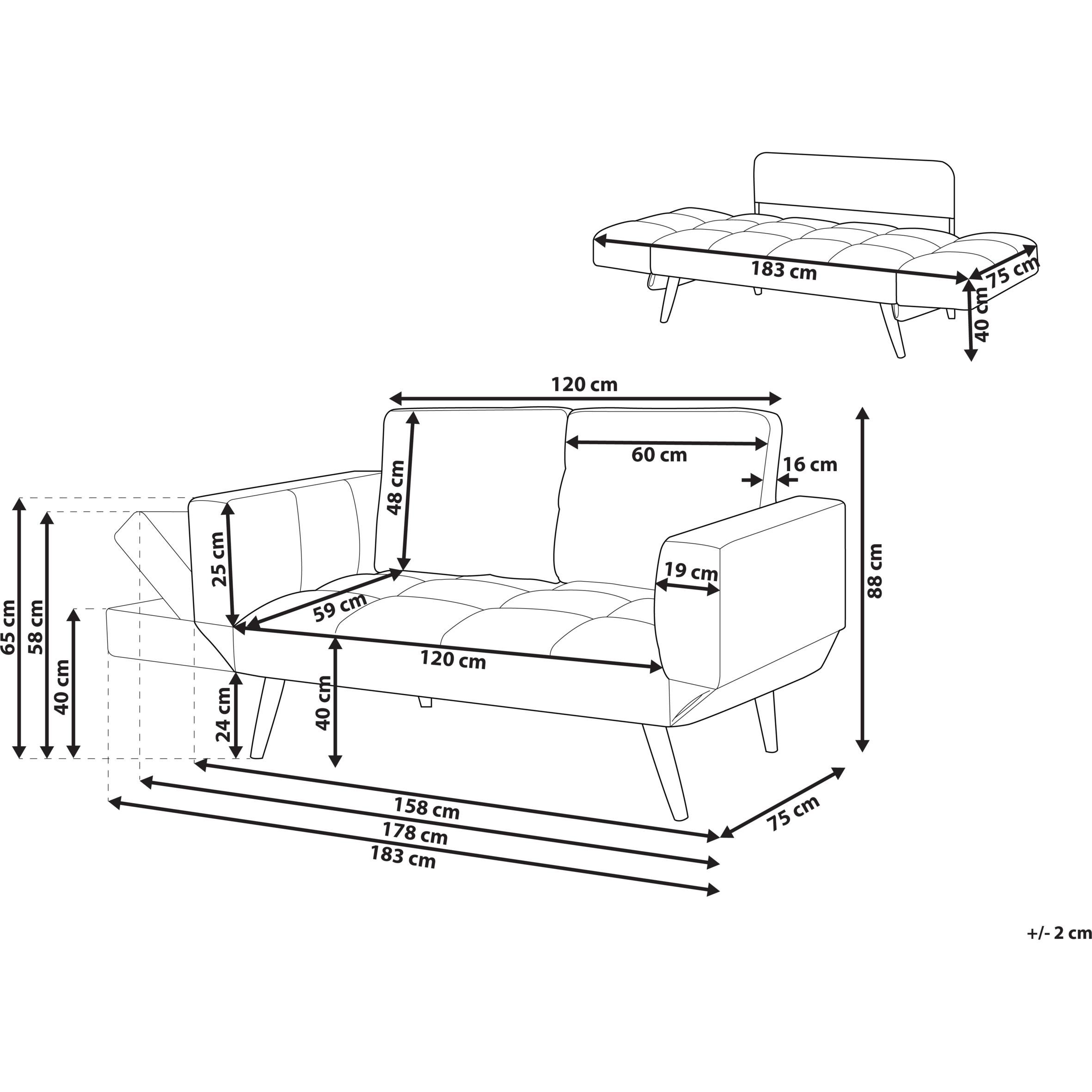 Thumbnail - Beliani, Sofa, Brekke (2-Sitzer)