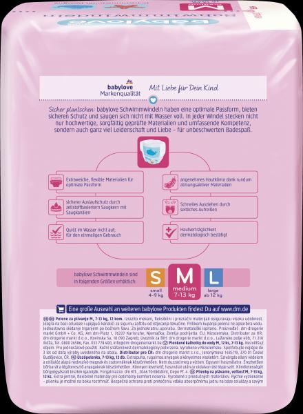 Immagine prodotto dm babylove Pannolini per il nuoto (Dimensione M, Pacco trasportabile, 12 Pezzo/i)