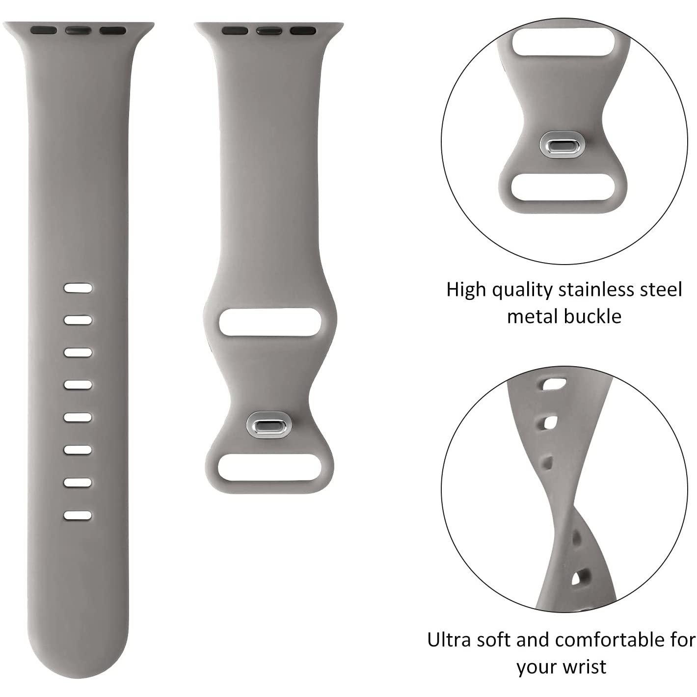Thumbnail - Strap-it Armband (Silikon, Apple Watch), Uhrenarmband, Grau