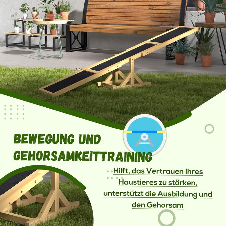 Produktbild PawHut Hundewippe Tannenholz Gelb (Agility)