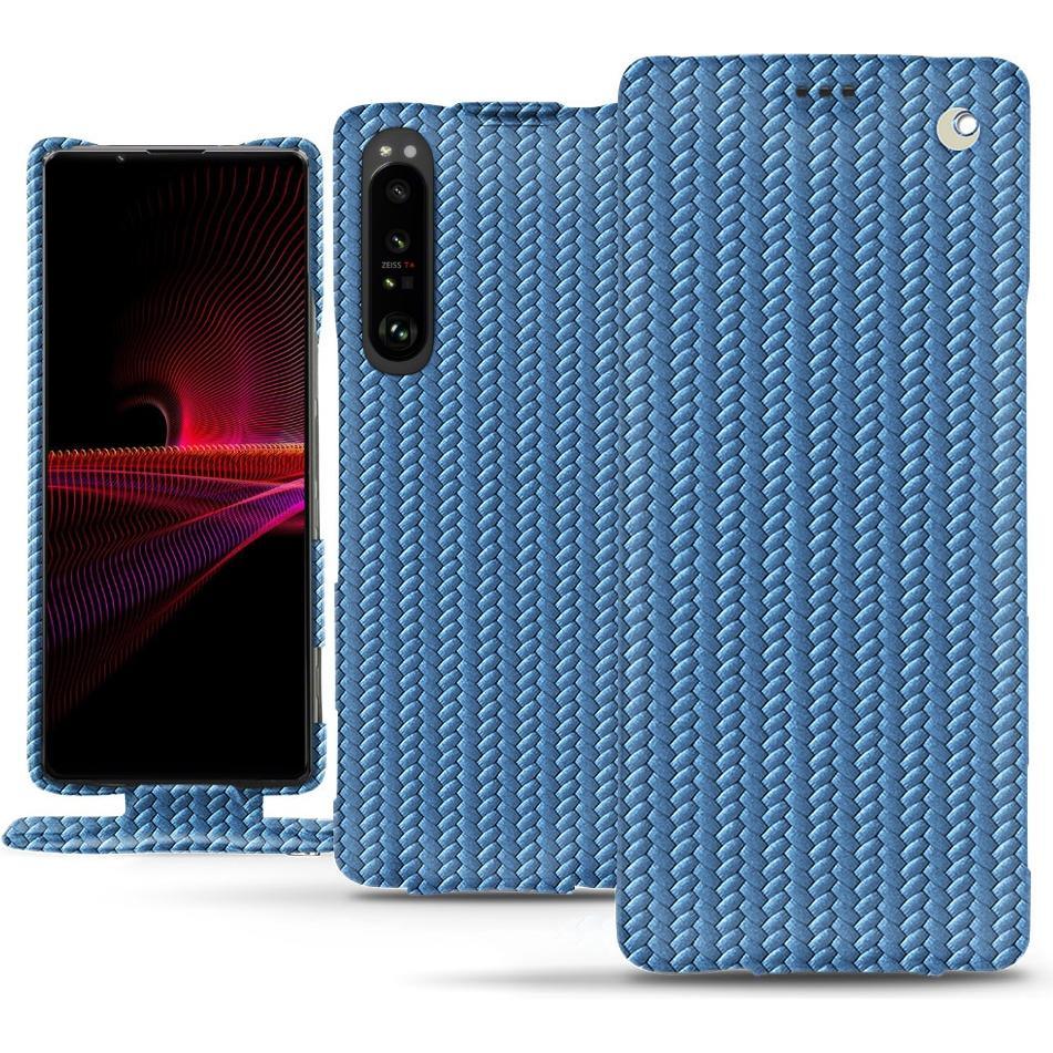 Thumbnail - Noreve Lederschutzhülle vertikal (Sony Xperia 1 III), Smartphone Hülle, Blau