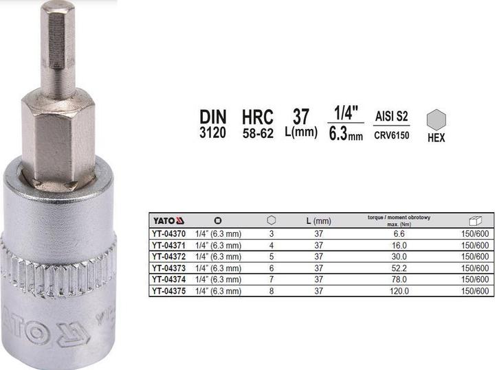 Actual product image Yato YT-04373