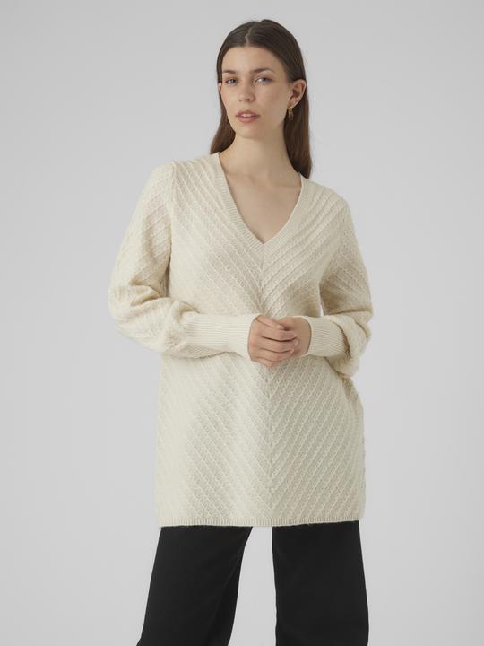 Produktbild Vero Moda VMANJASTINNA LONG V-NEK PULLOVER GA EXC Strickpullover (S)