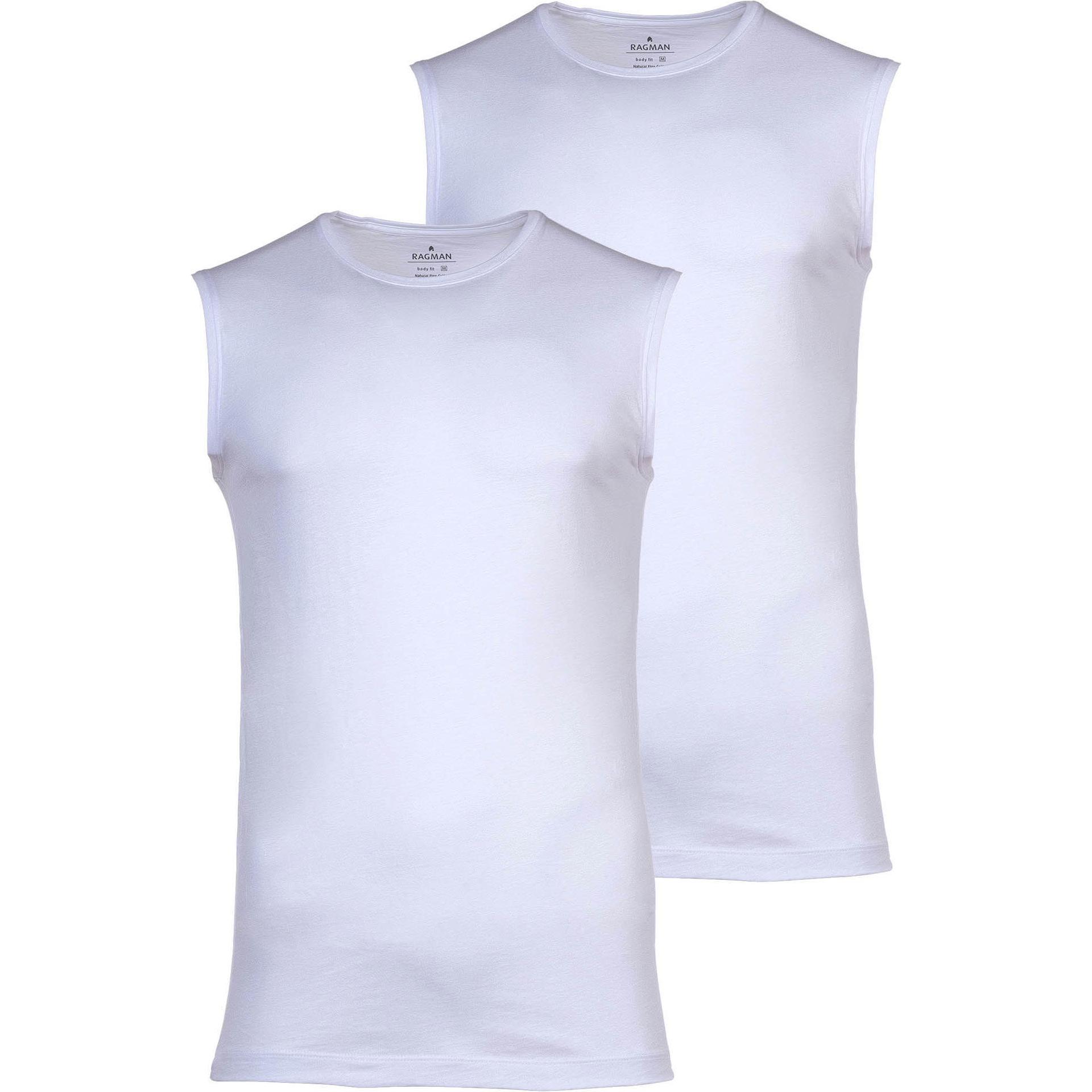 Ragman, Herren, Shirt, Unterhemd Casual Figurbetont, Weiss, (XL)