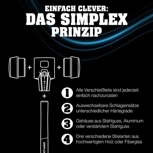 Actual product image Halder Splitting hammer super plastic Simplex Ø 60 mm, hickory handle & malleable cast iron body (4100 g)