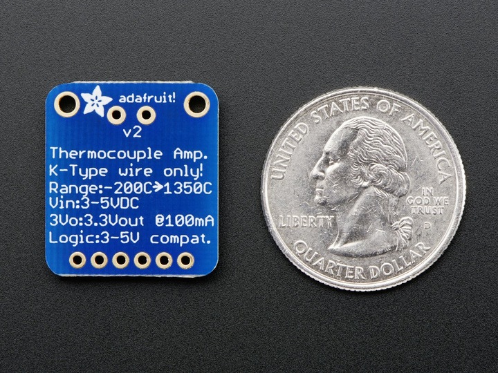 Produktbild Adafruit Thermocouple Amplifier MAX31855 breakout board (MAX6675 upgrade) - v2.0 (Sensor)