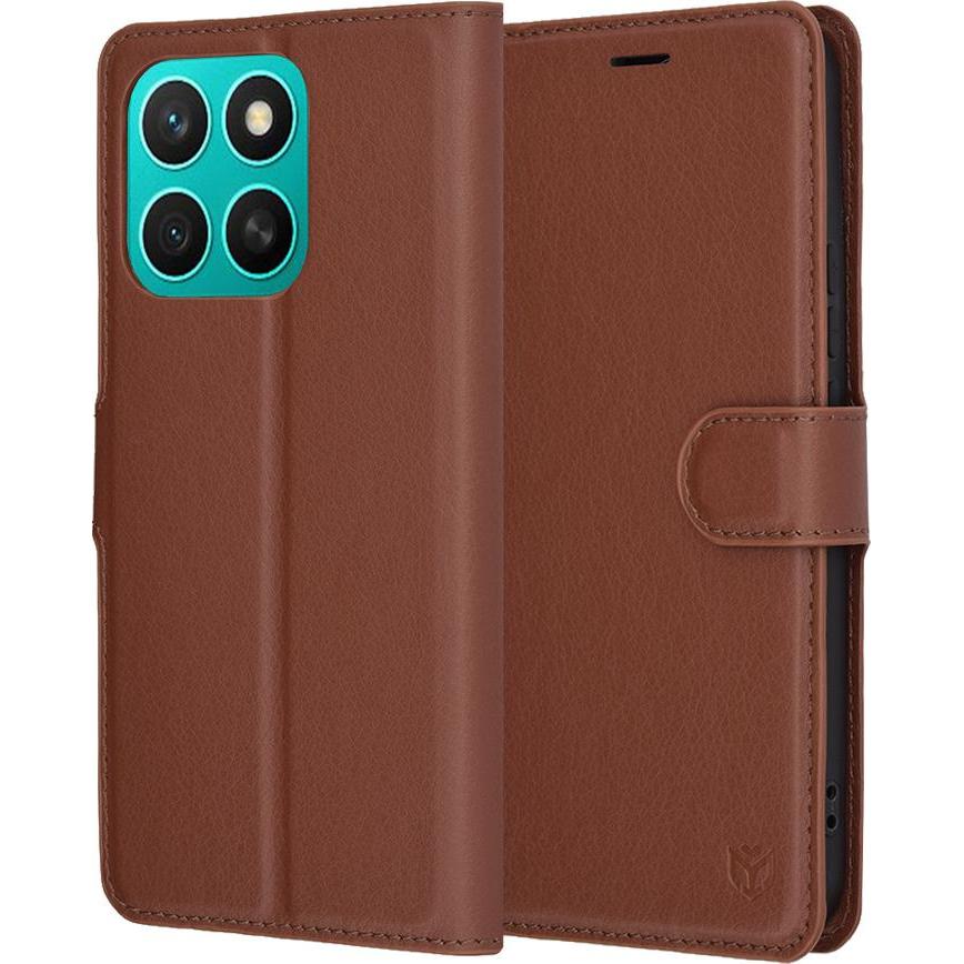 Techsuit - Leather Folio - Honor X8c - Brown (Honor X8), Cover smartphone, Marrone