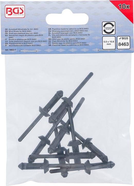Produktbild BGS Kunststoff-Blindniete für Art. 8463 5,0 x 15,8 mm 10-tlg.