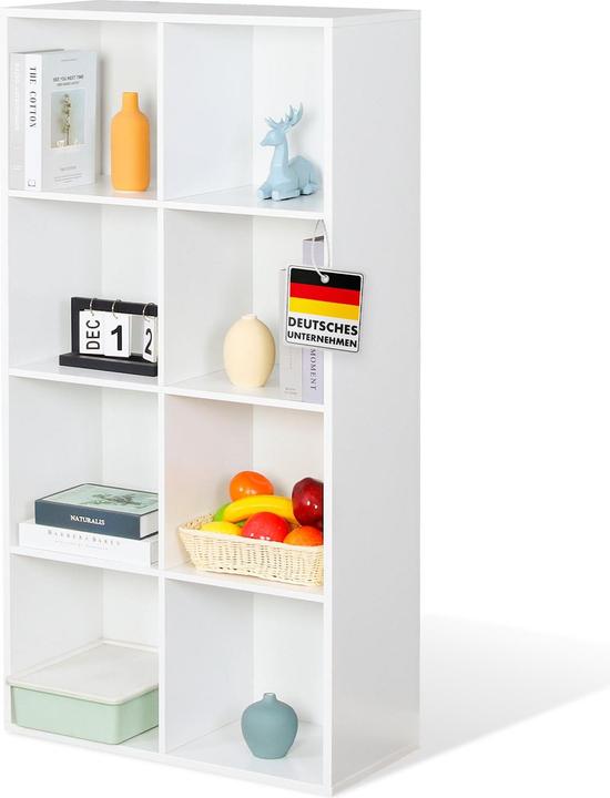 Weiss - 65.5 x 30 x 129.5 cm - 8 Fächer