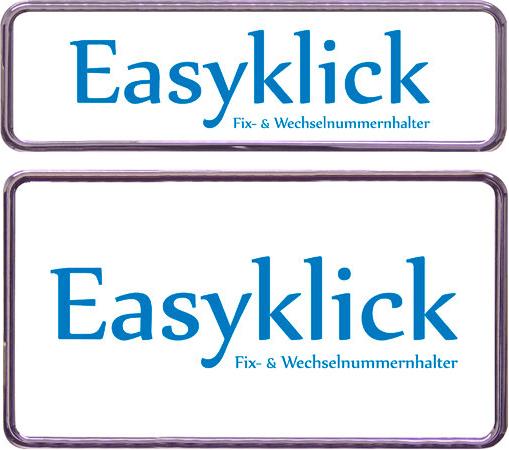Image du produit Easyklick Support de plaque d'immatriculation chromé brillant 30x16+30x8cm format portrait (Avant + arrière, Format long)