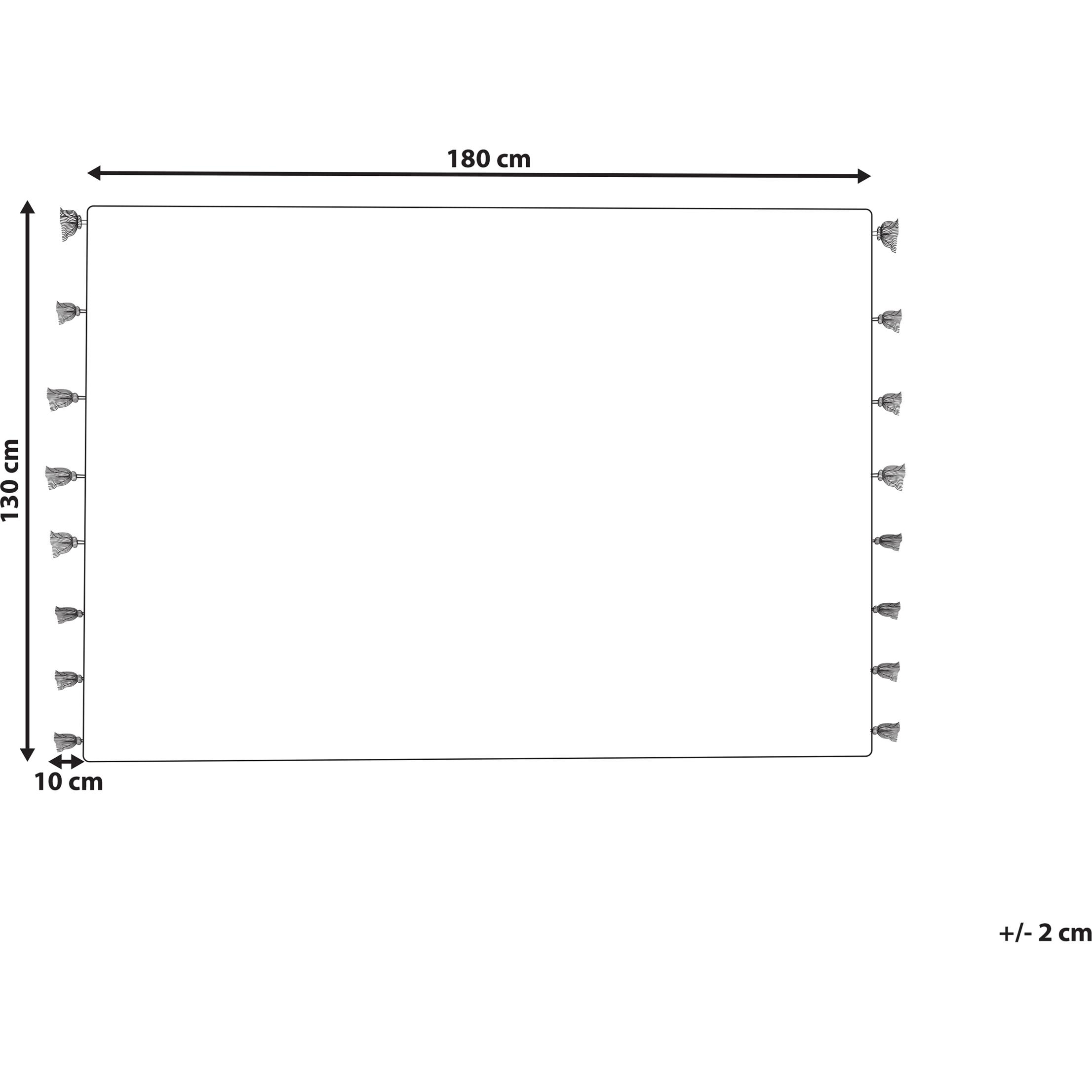 Thumbnail - Beliani, Decke, Decke Baumwolle weiss / schwarz 130 x 180 cm geometrisches Muster UNNAO (130 x 180 cm)