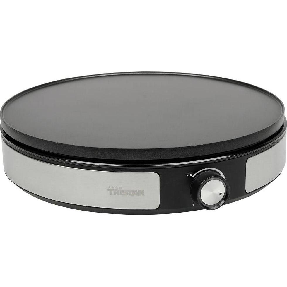 Tristar BP-2639 Crépes Maker Antihaftbeschichtung, Kontrollleuchte Schwarz, Silb, Fun Kitchen, Schwarz, Silber