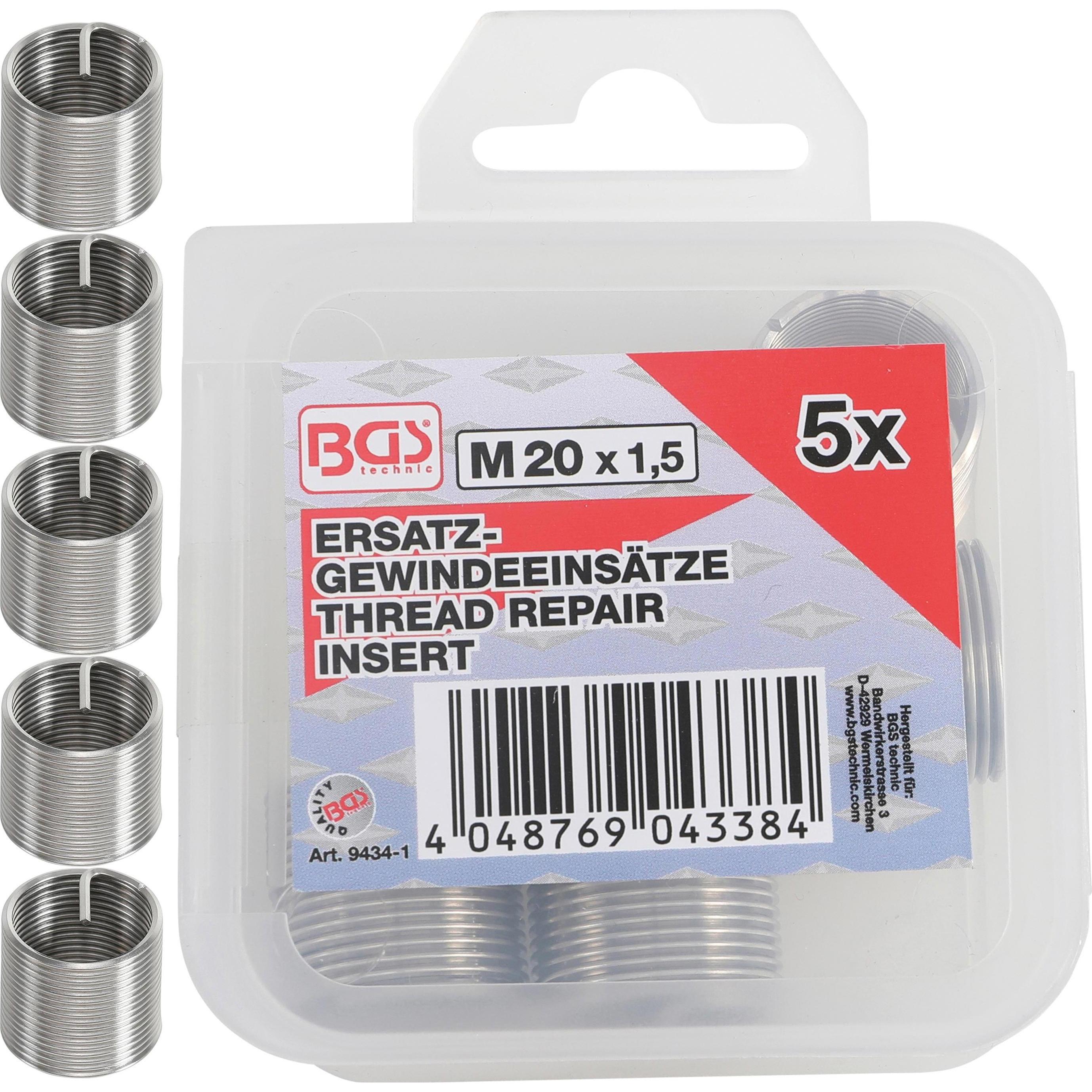 Thumbnail - BGS, Gewindeschneider + Gewindebohrer, Ersatz-Gewindeeinsätze M20 x 1,5 mm 5-tlg.