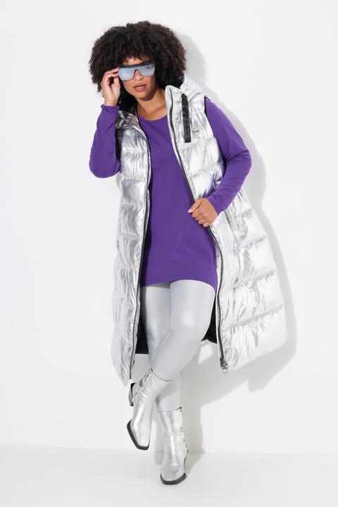 Image du produit Angel of Style Long-Steppweste, Lack-Optik, Kapuze (58)