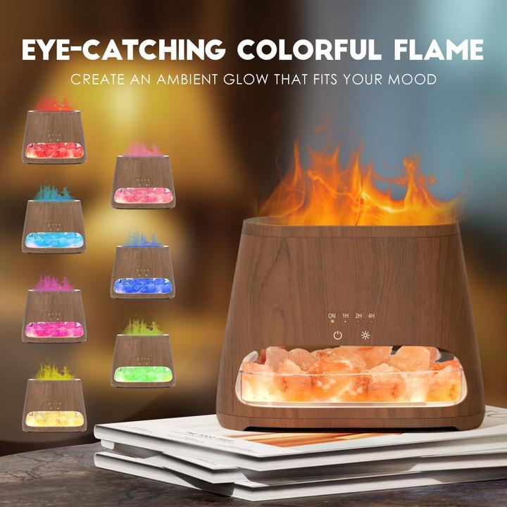 Image du produit Fellhof Aroma Diffuser mit LED-Flammeneffekt und Salzkristallen (150 ml)