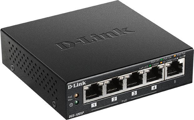 Immagine prodotto D-Link Switch Gigabit PoE+ da tavolo a 5 porte (5 porte)