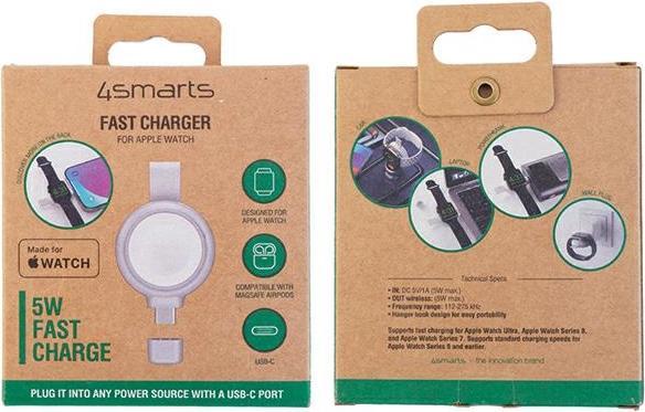 Produktbild 4smarts MFi Fast Charger für Apple Watch silber
