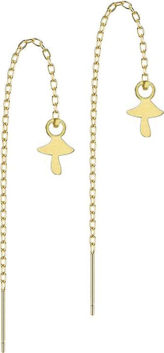 Star Piercing Ohrstecker vergoldet freifallende Kette Pilz (ohne Messing, Chirurgenstahl 316L)