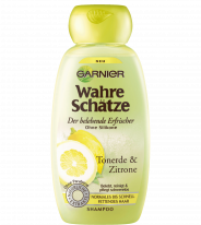 Actual product image Garnier True treasures clay lemon shampoo, 250ml bottle (250 ml)