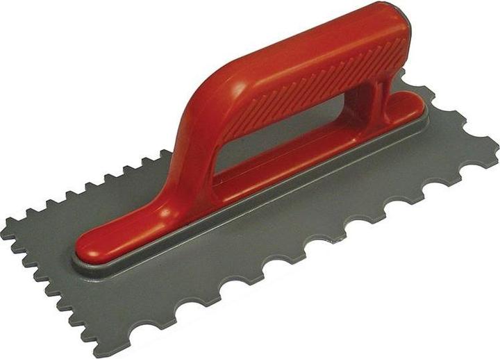 Actual product image Faithfull Notched Trowel V 4mm & Round 7mm Plastic Handle 11 X 4.1/2in (11.50 cm)