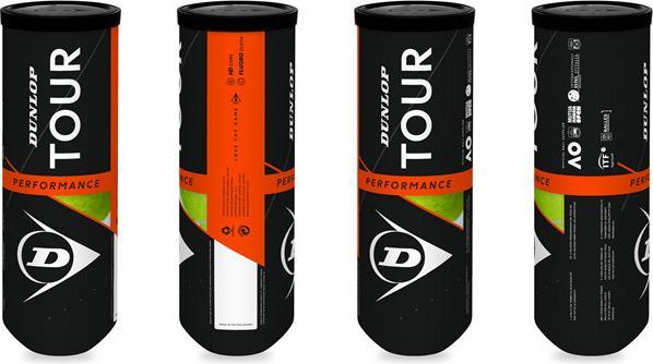 Actual product image Dunlop tube of 3 tennis balls tour performance