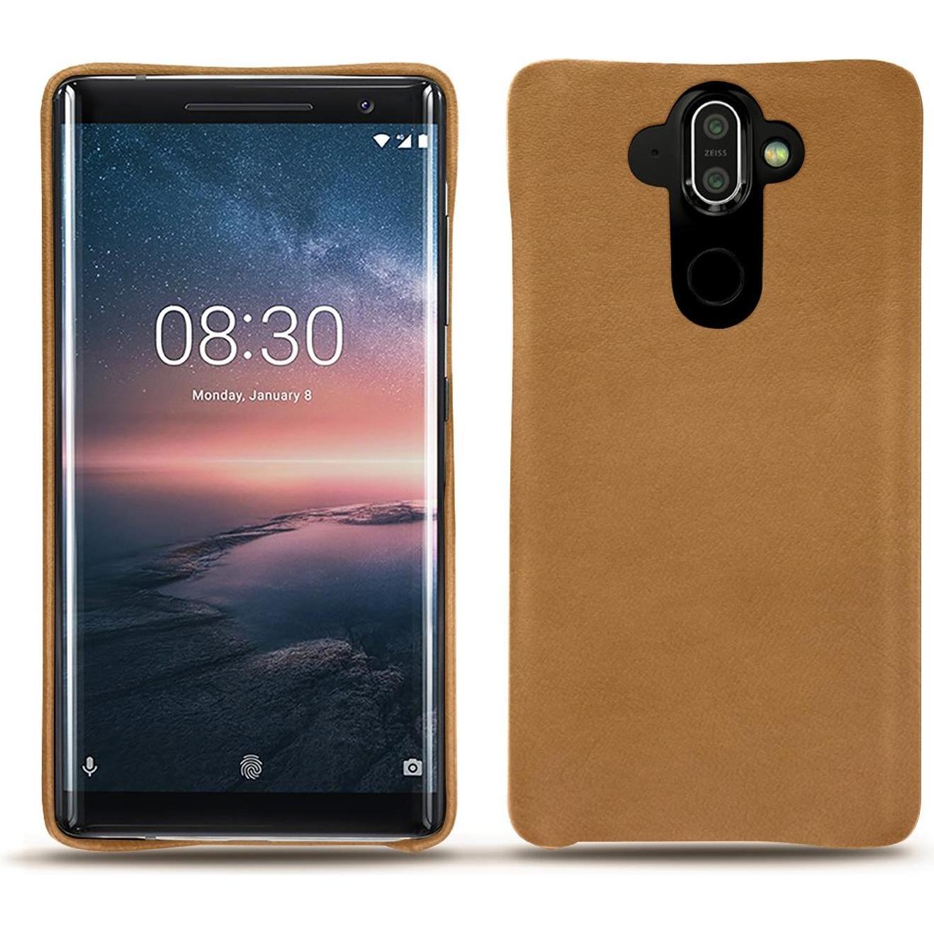 Noreve Lederschutzhülle (Nokia 8 Sirocco), Smartphone Hülle, Braun