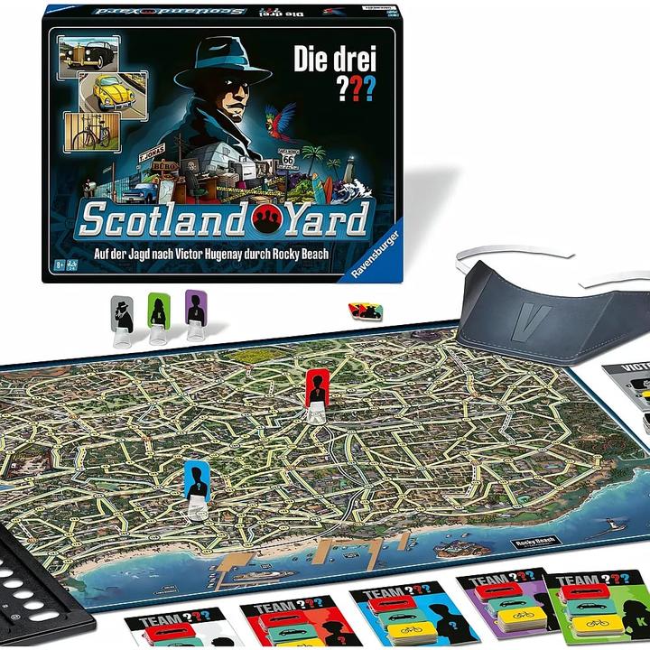 Productafbeelding Ravensburger Die drei??? Scotland Yard - Gesellschaftsspiel & Brettspiel ab 8 Jahre (Duits, 2 - 6 Spelers)