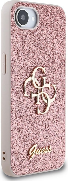 Produktbild Guess Back panel cover Apple PU Fixed Glitter 4G Metal Logo Case for iPhone SE4 Pink (Apple iPhone 16e)