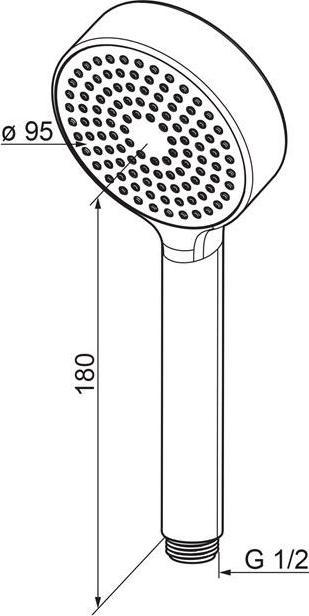 Actual product image Oras HANDSOWER 254020 APOLLO 95 MM (1 Beam type, 13.80 l/min)