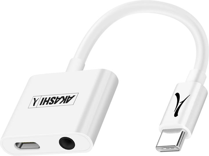 Actual product image Akashi USB-C audio charging adapter (3.5mm jack, USB-C, USB-C)