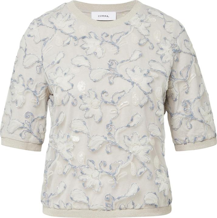 Immagine prodotto Comma Bluse Kurzarmshirt mit Glitzergarn- und Paillettenapplikation (46)