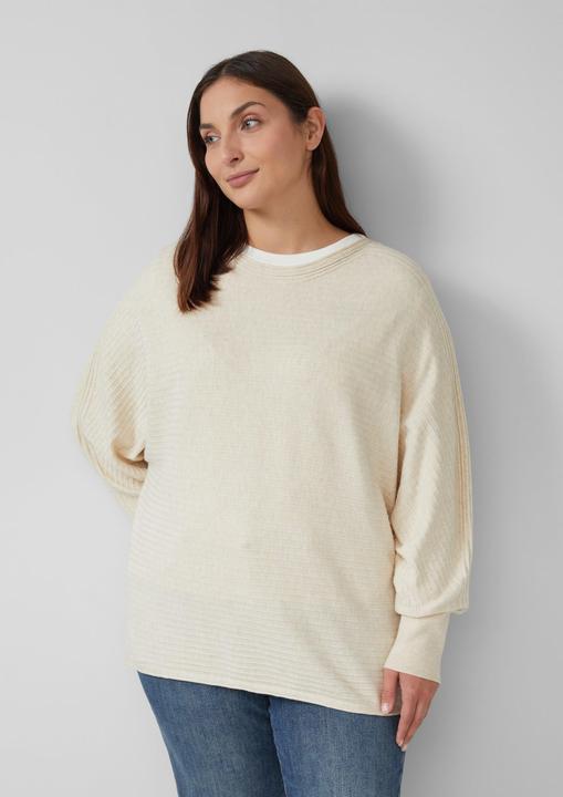 Produktbild s.Oliver Strickpullover Pullover in Rippstruktur mit Fledermausärmeln (46)