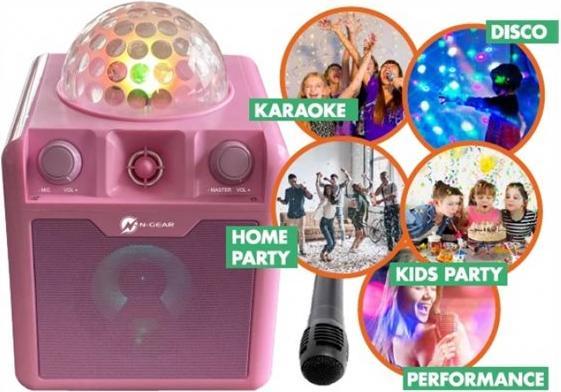 Actual product image Idance Disco Block 410 - Portable Speaker - Wireless - Bluetooth - 2-Way - Pink (6 h)