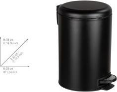Produktbild Wenko Treteimer Leman Easy Close 12 Liter schwarz matt (12 l)