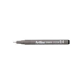 Shachihata, Schreibstifte, Fineliner Artline Drawing Pen EK234, 0,4 mm, sort (Schwarz, Metallisch, Grau)