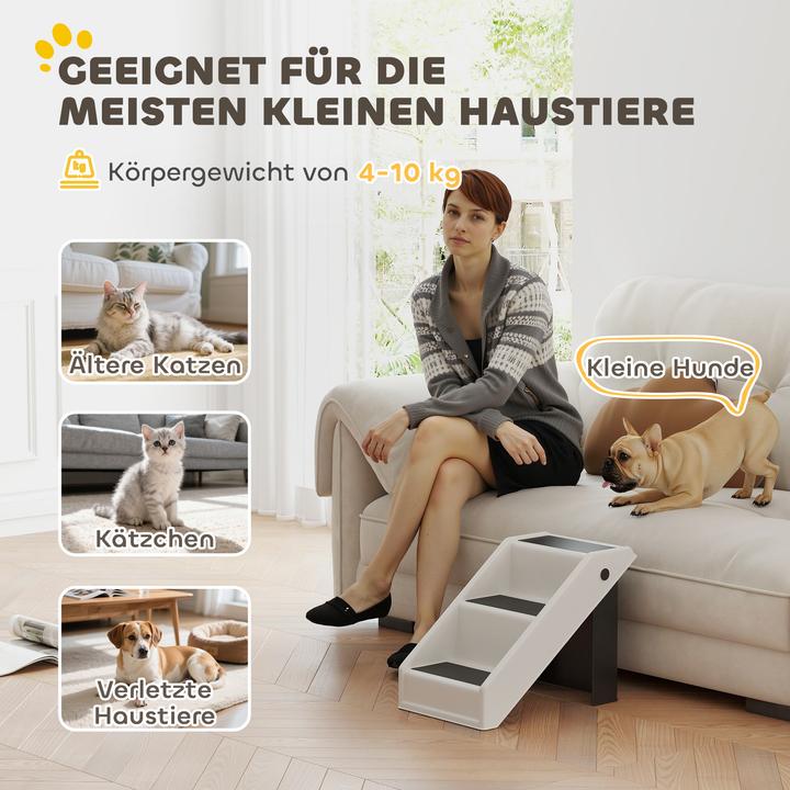 Actual product image PawHut Hundetreppe Kunststoff, EVA Cremeweiss (Dog, Foldable)