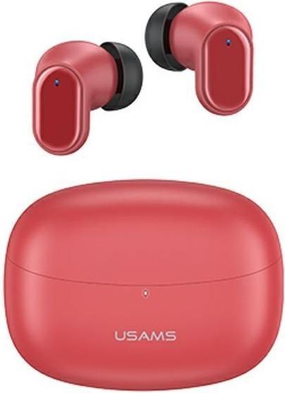 Usams Słuchawki Bluetooth 5.1 TWS BH series bezprzewodowe czerwony/red BHUBH03 (NC, 5 h, Wireless)