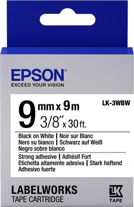 Epson Labelcassette Lk-3wbw (0.90 cm, Zwart)