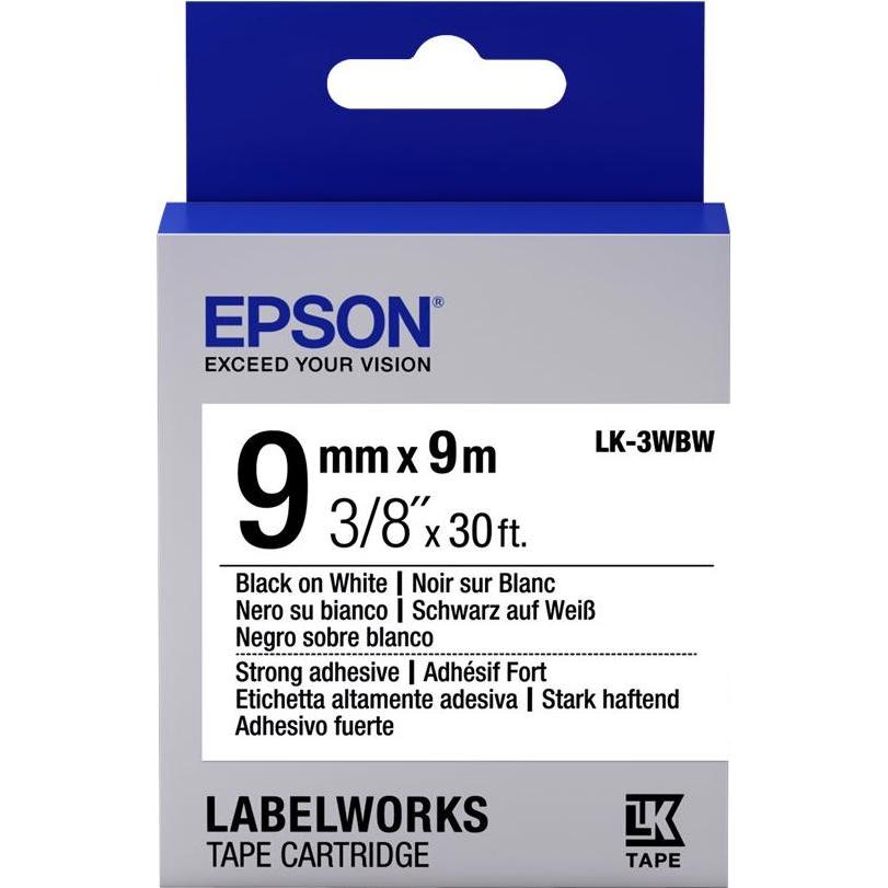Epson, Beschriftungsband, Etikettenkassette Lk-3wbw (0.90 cm, Schwarz)