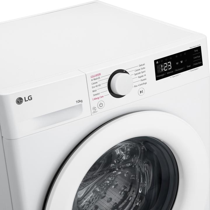 Actual product image LG F4R3010NSWW Washing machine 10kg AI DD, Class A-10%, 1400 rpm, Steam wash (10 kg, Left)