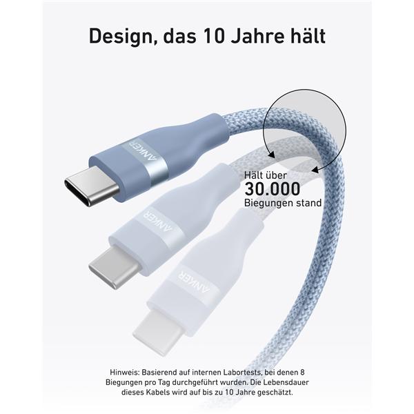 Immagine prodotto Anker USB-C beidseitig 1.8m, 240W USB-C Cable Blue (1.80 m, 240 W)