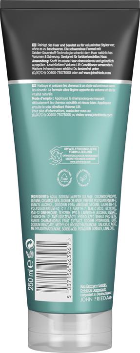John Frieda Volume Lift - Nicht Beschwerendes Shampoo (250 ml, Flüssiges Shampoo)