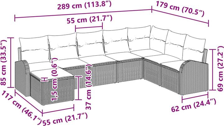 Produktbild vidaXL Gartensofa-set