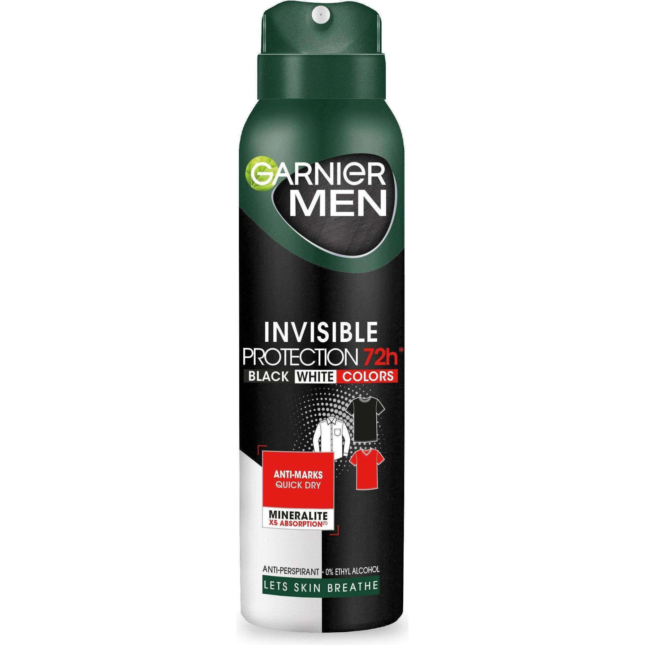 Garnier Uomo Deodorante, Protezione Invisibile 72H Deo Spray 150Ml (Getto Vaporizzato, 150 Ml)