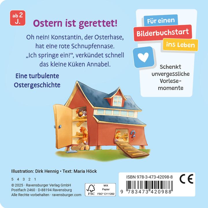 Actual product image Ravensburger Easter in the hen's nest: children's book from 2 years, small gift for the Easter nest, Pap (German)
