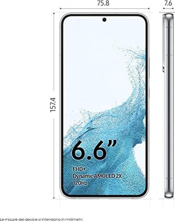 Immagine prodotto Samsung Galaxy S22+ (256 GB, Bianco Fantasma, 6.60", Doppia SIM, 5G)